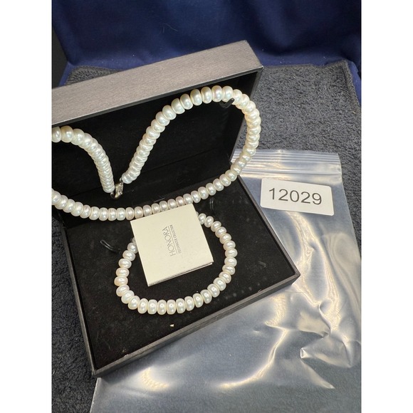 Honora Freshwater Pearl Jewelry Set Necklace Bracelet Earrings White‎ 18" - Picture 8 of 8